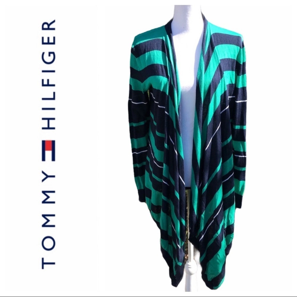 Tommy Hilfiger Striped Waterfall Cardigan Size S